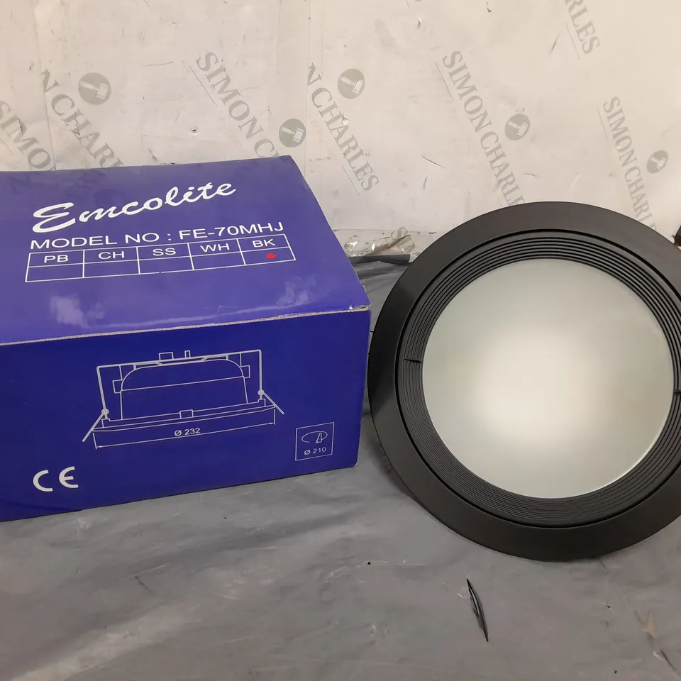 9 X BOXED BRAND NEW EMCOLITE FE-70MHJ DOWNLIGHT IN BLACK