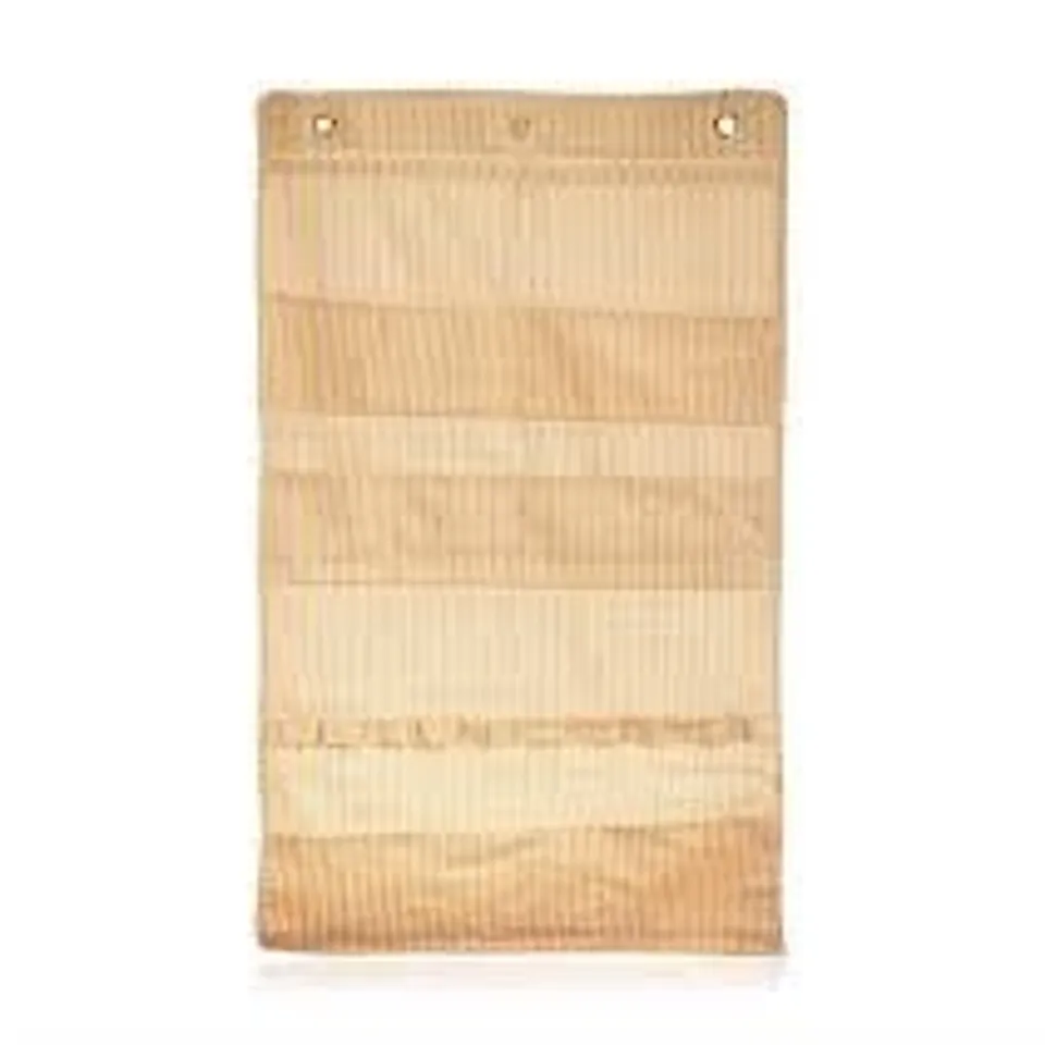 TEN SARA DAVIES HANGING STORAGE PANEL – STRIPED FABRIC WALL-HANGING ORGANISERS