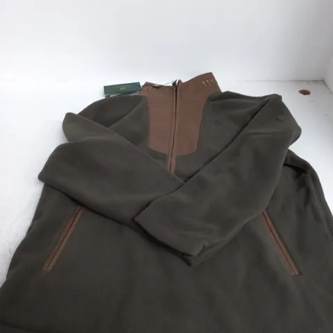 HOLLAND COOPER JACKET – OLIVE GREEN WITH BROWN ZIPS – UK S