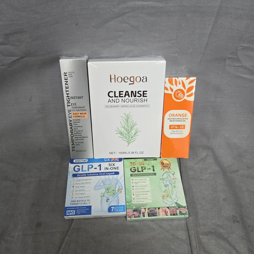 APPROXIMATELY 30 ASSORTED HEALTH & BEAUTY ITEMS TO INCLUDE TEMPORARY EYE TIGHTENER, 20-IN-1 GLP-1, ROSEMARY AMINO ACID SHAMPOO, ETC