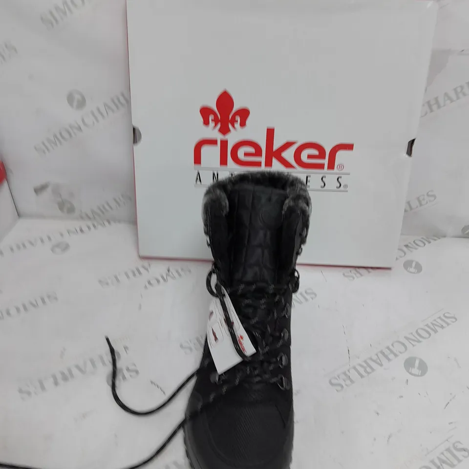 BOXED RIEKER BLACK WINTER HIKING BOOTS SIZE 6 