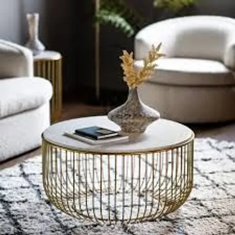 BOXED GALLERY DIRECT RILEY COFFEE TABLE GOLD