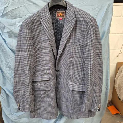 JOE BROWNS MEN'S NAVY BLUE MICRO-CHECK BLAZER, UK 48 (EU 122)