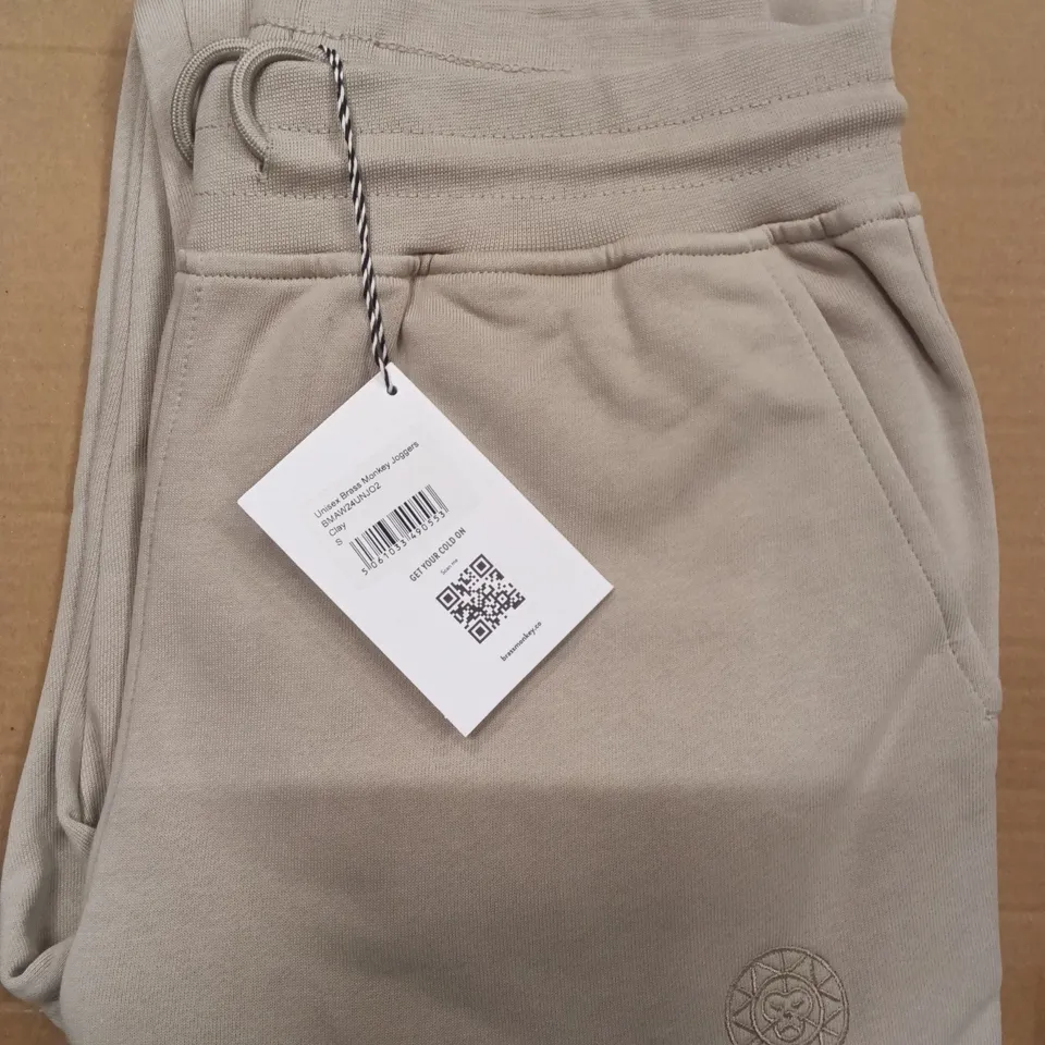 BOX OF BRAND NEW BRASS MONKEY JOGGERS - CLAY SIZE SMALL APPROXIMATELY 3
