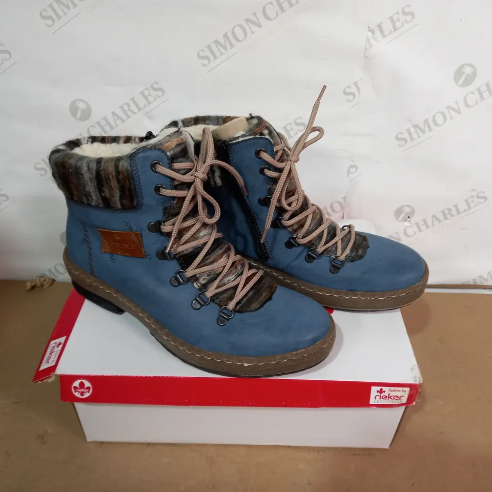 BOXED PAIR OF RIEKER BOOTS - SIZE 40