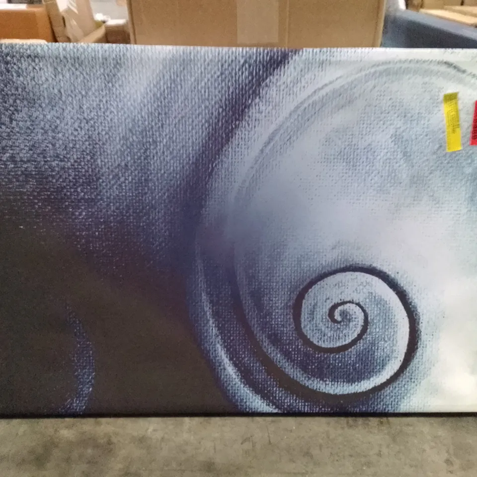 STEEL BLUE SWIRL - WRAPPED CANVAS 