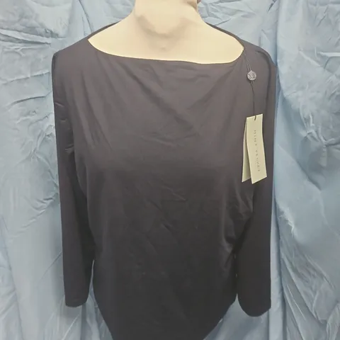 MINT VELVET BLACK WIDE-NECK LAYERING TOP – UK XL
