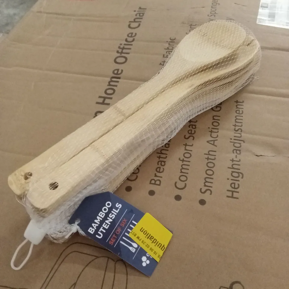 SET OF 6 BAMBOO KITCHEN UTENSILS