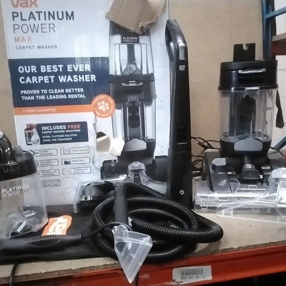 BOXED VAX ECB1SPV1 PLATINUM POWER MAX CARPET WASHER
