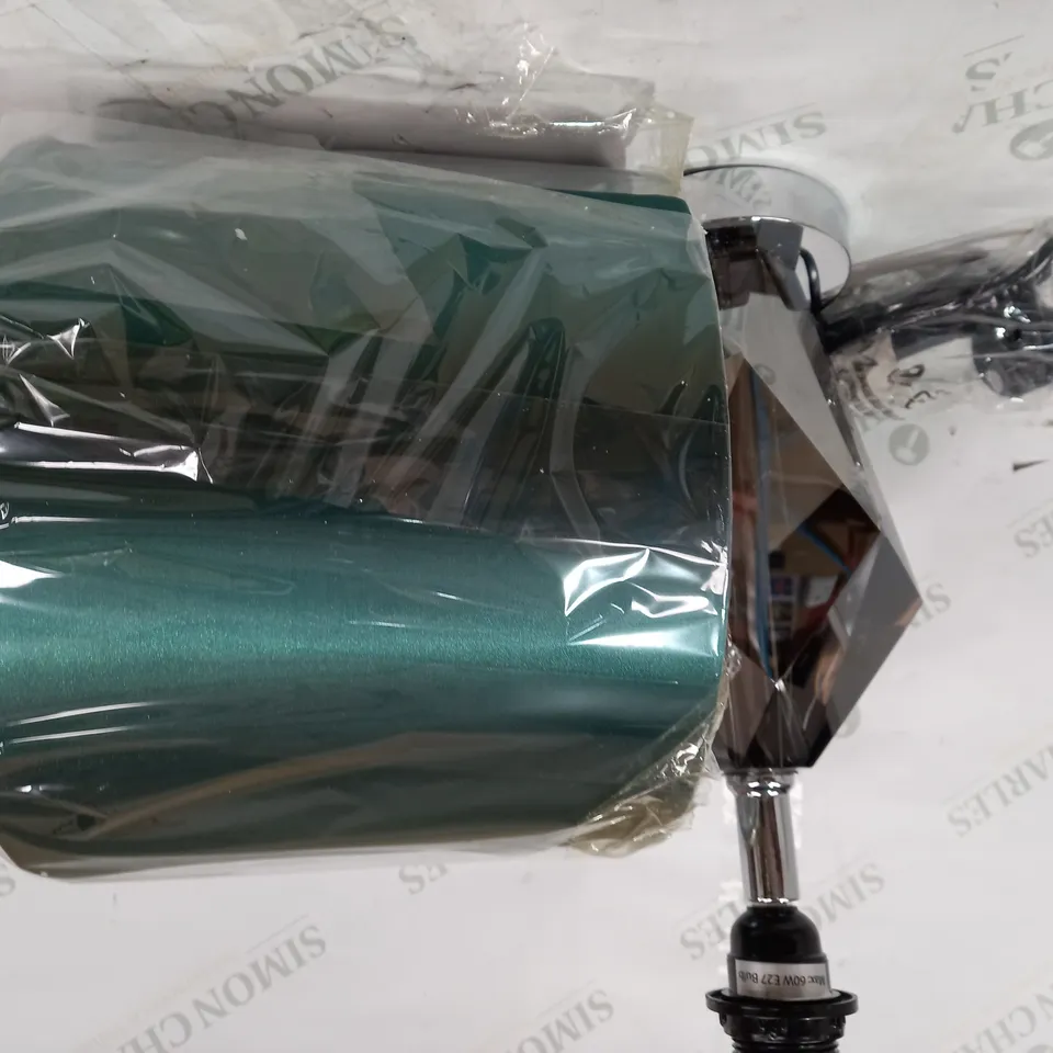 JM MAC CRYSTAL LAMP WITH GREEN SHADE
