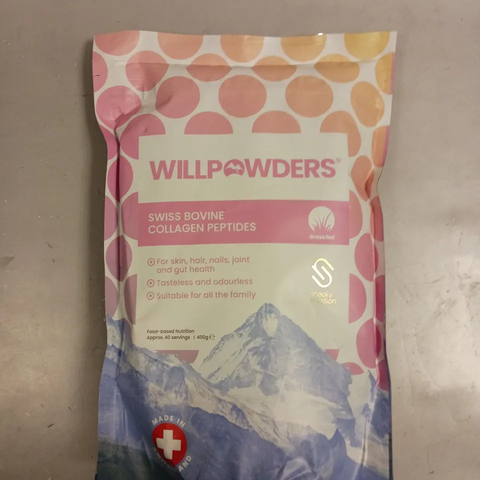 SEALED WILLPOWDERS SWISS BOVINE COLLAGEN PEPTIDES - 400G 