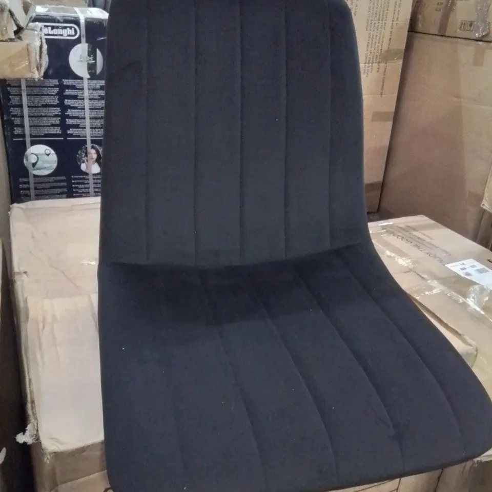 BOXED CUMMER SET OF TWO SOFT VELVET UPHOLSTERED BLACK DINING CHAIRS