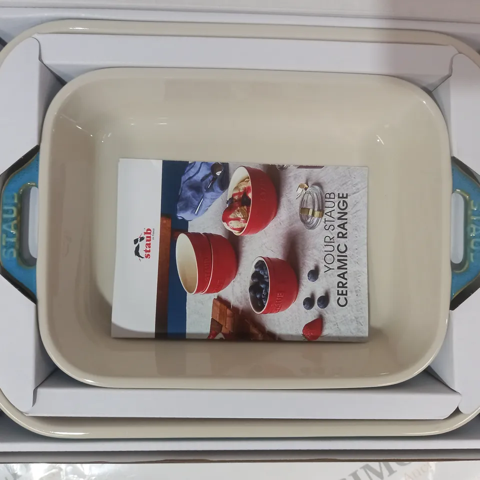 BOXED STAUB SET OF 2 CERAMIC DISHES
