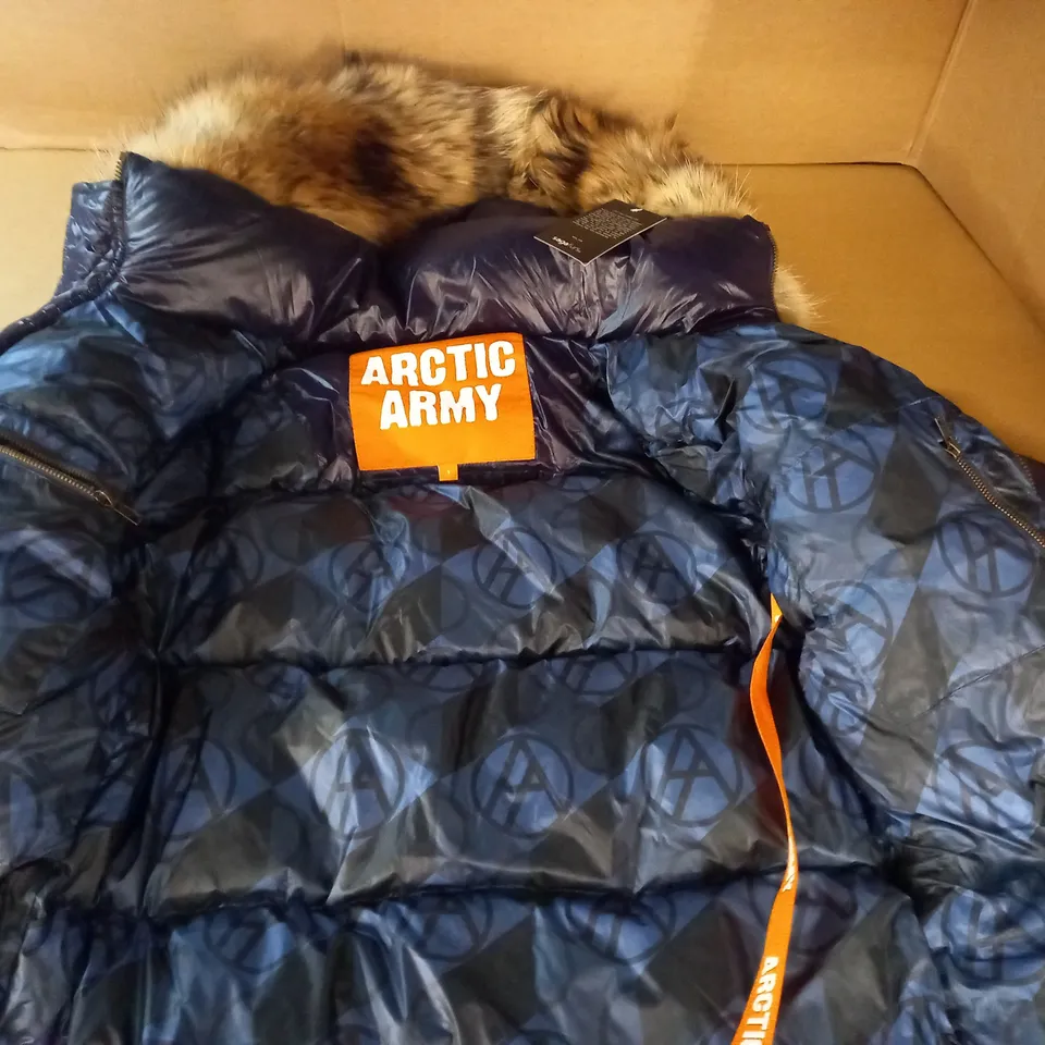 ARTIC ARMY SAGAFUR PADDED COAT WITH FUR LINED HOOD - S