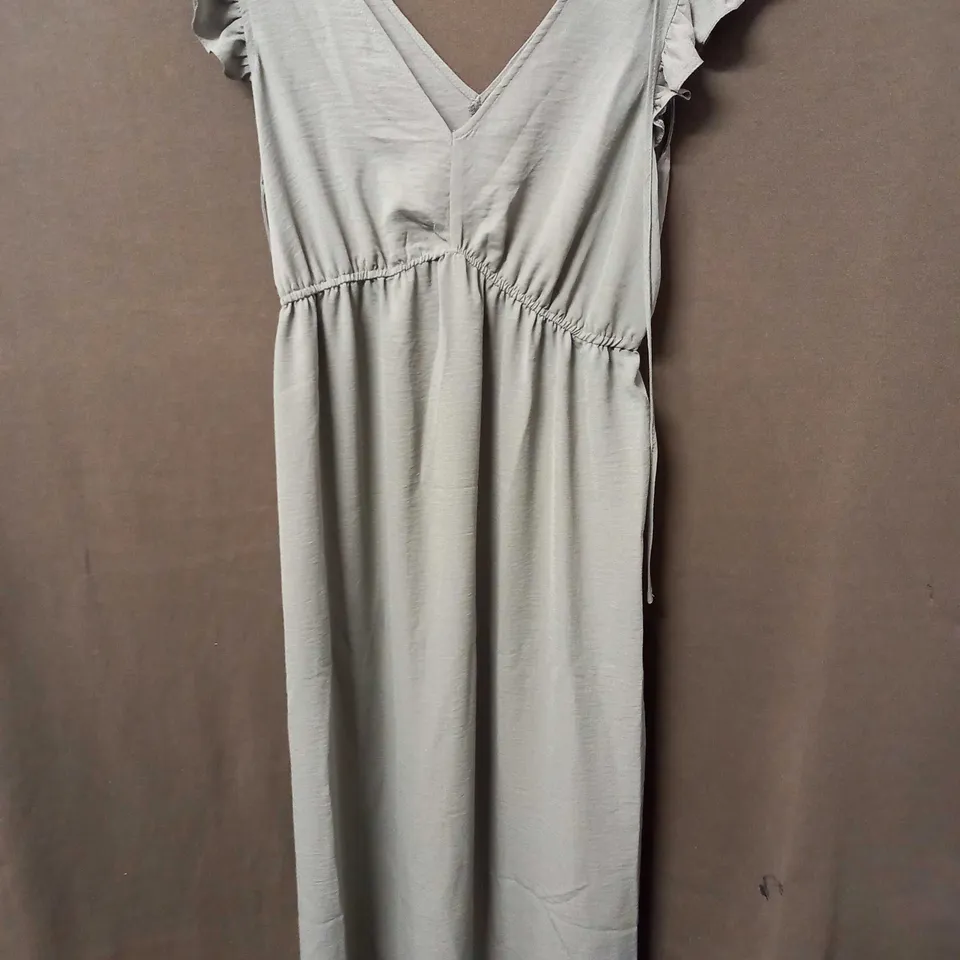 MAISON DE NIMES KHAKI V-NECK DRESS - L