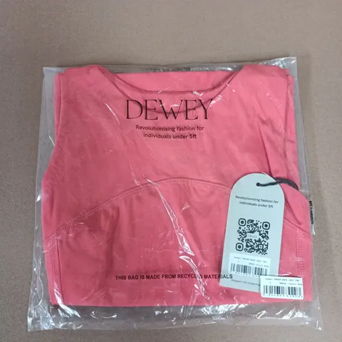BAGGED DEWEY SUMMER RACER BACK VEST TOP IN CORAL RED - LARGE