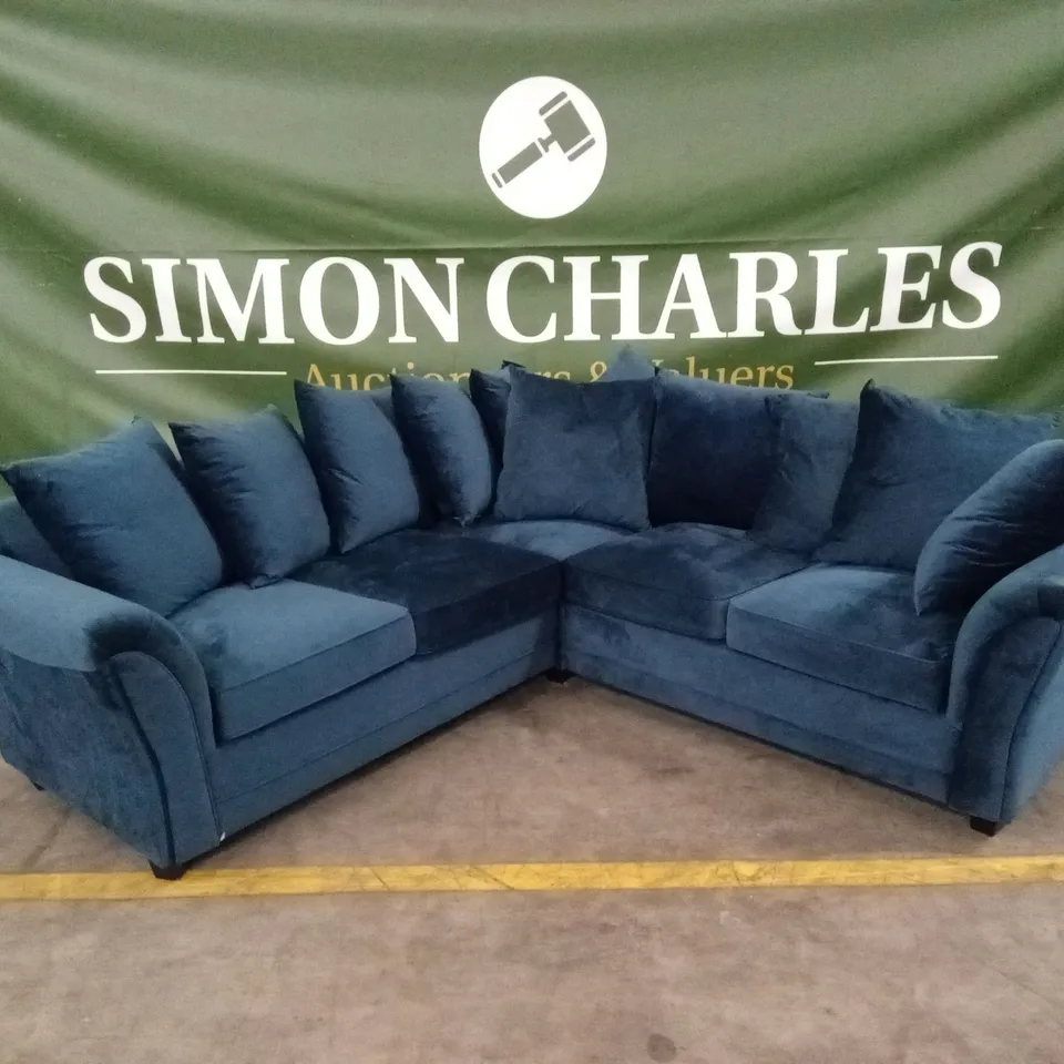 LEILA FABRIC CORNER GROUP SOFA - NAVY RRP £1259