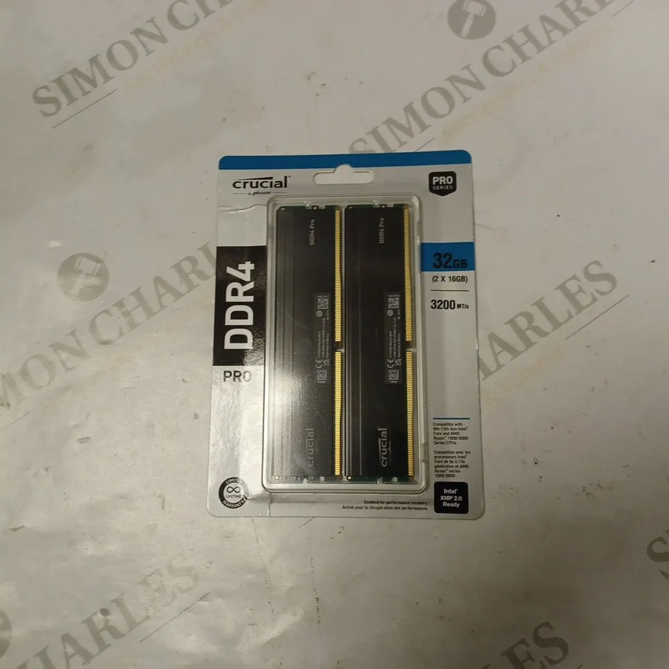 BOXED 32GB CRUCIAL DDR4 RAM (2 X 16GB)