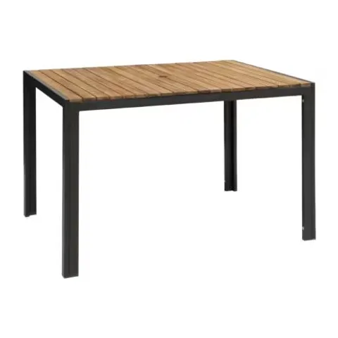 BOXED BOLERO DS153 ACACIA WOOD AND STEEL RECTANGULAR DINING TABLE, 1200MM