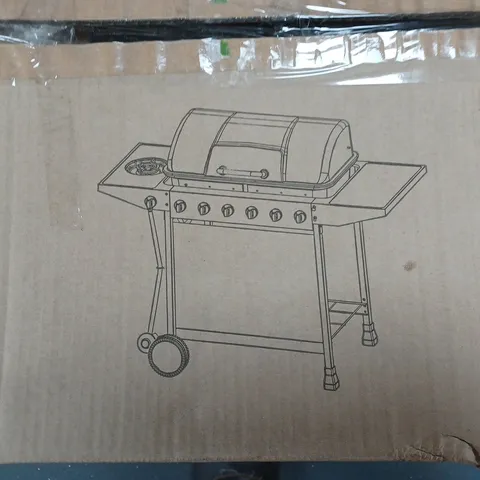 BOXED GRADE 1 6 BURNER GAS BBQ WITH SIDE BURNER - COLLECTION ONLY