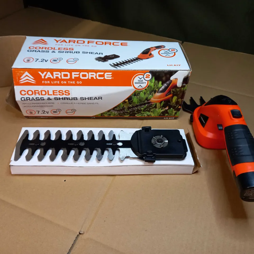 BOXED YARDFORCE CORDLESS GRASS/SHRUB SHEAR