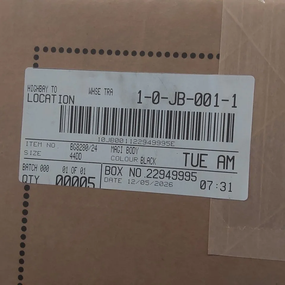 BOX CONTAINING APPROXIMATELY 5x BRAND NEW MAGISCULPT BLACK BODYSUITS - SIZE 44DD