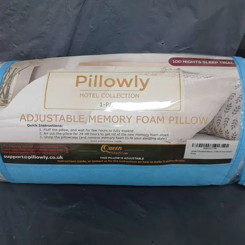 PILLOWLY ADJUSTABLE MEMORY FOAM PILLOW