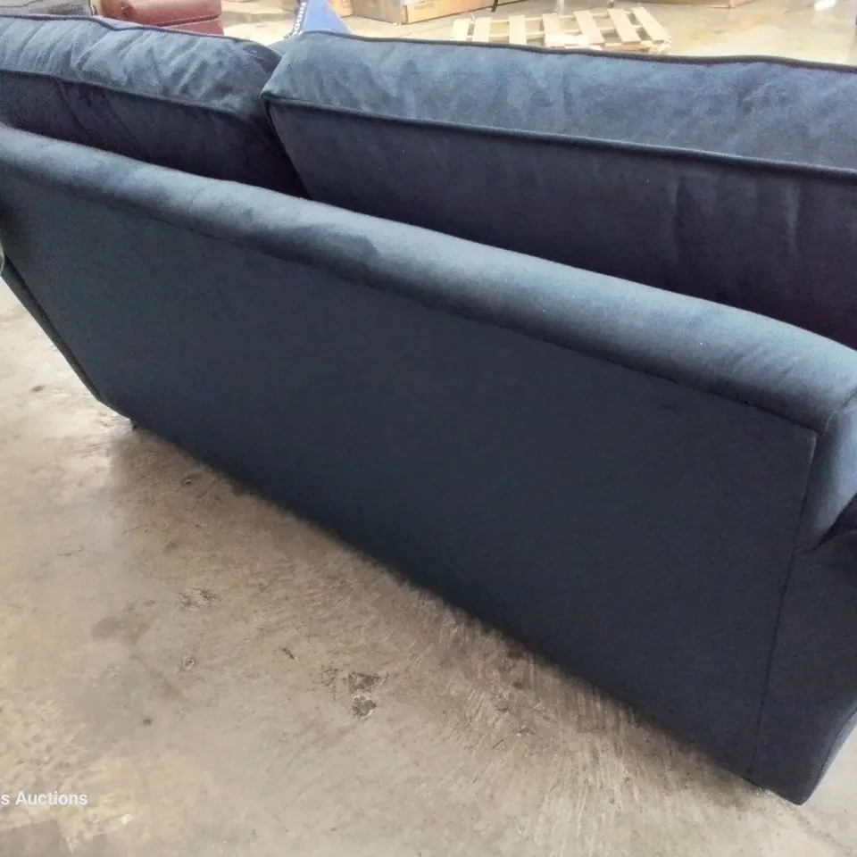 QUALITY BRITISH DESIGNER LOUNGE Co. TWO SEATERSOFA PLUSH BLUE FABRIC