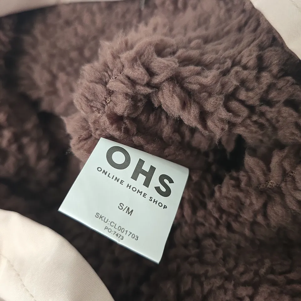 Pale pink faux-fur lined coat– OH S Online Home Shop (CLO-WOMAN)