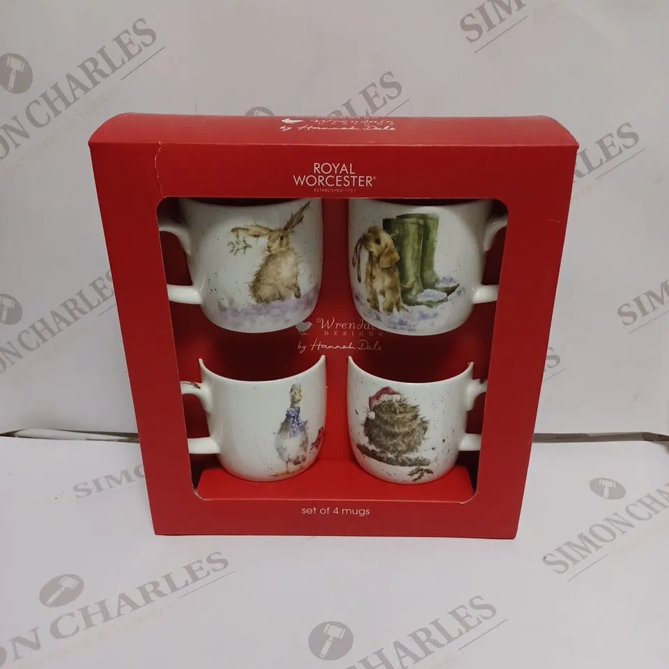 WRENDALE CHRISTMAS DESIGNS SET OF 4 MUGS