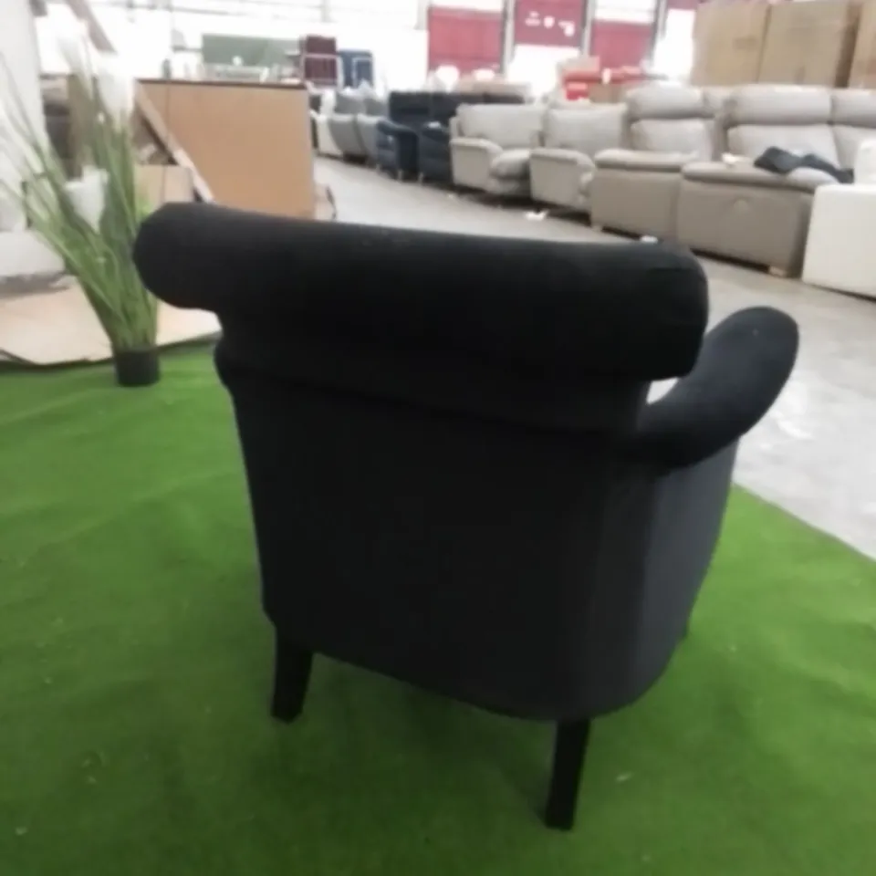 DESIGNER HARMONY BLACK VELVET ARM CHAIR