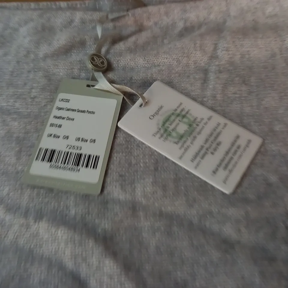 PURE COLLECTION CASHMERE GASSATO PONCHO IN HEATHER DOVE - ONE SIZE