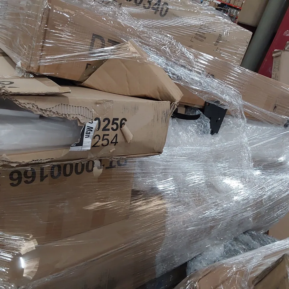PALLET OF ASSORTED BOXED DINING TABLE PARTS 