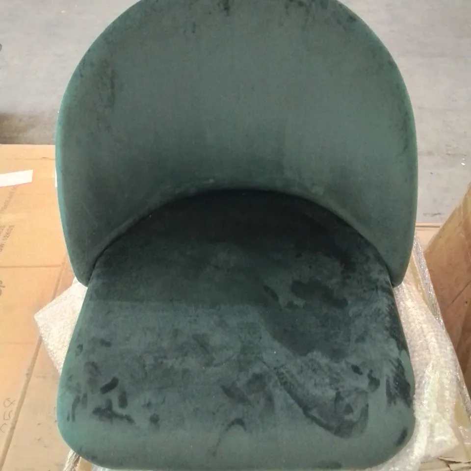 A BOXED SET OF 2 SOFT VELVET UPHOLSTERED CHAIRS (1 BOX)