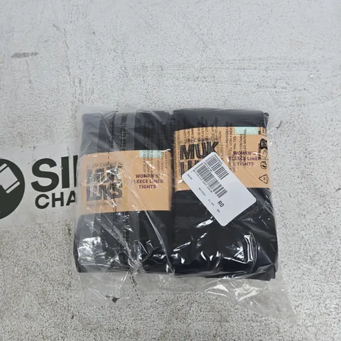 BAGGED MUK LUKS 4 PCK FLEECE LINED TIGHTS BLACK SIZE M
