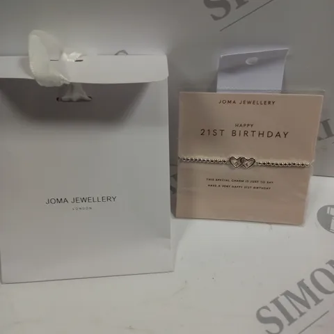 JOMA JEWELLERY 21ST BIRTHDAY DOUBLE HEART BRACELET 