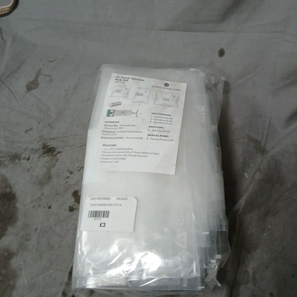 BOX OF APPROXIMATELY 10 ASSORTED ITEMS INCLUDING CROSSBODY BAG , VACUUM BAG SET AND FITTED SHEETS 