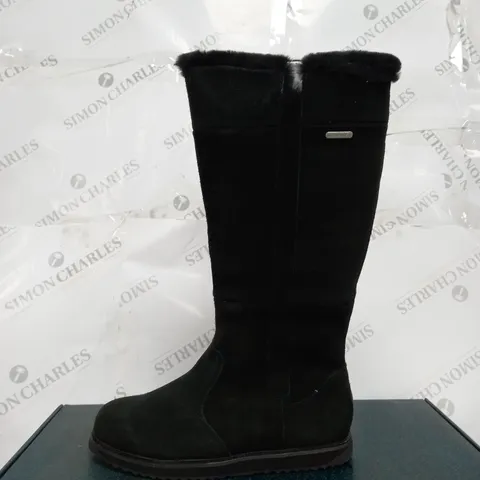 EMU AUSTRALIA "MOONTA" WATERPROOF KNEE LEATHER BOOTS - UK SIZE 7 - BLACK