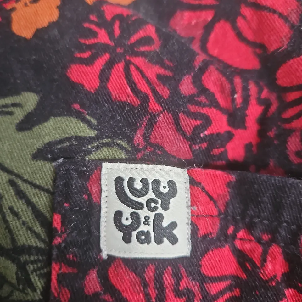 LUCY & YAK FLORAL PRINT ZIP-UP BOILER SUIT, MADE IN INDIA, SIZE 26 