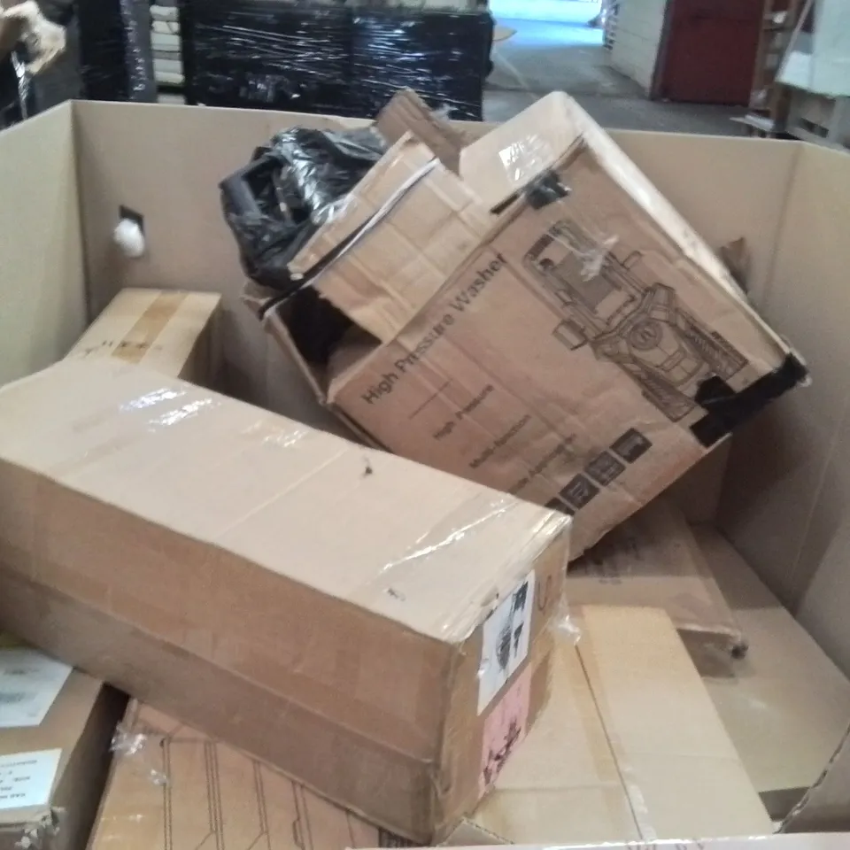 PALLET OF ASSORTED HOUSEHOLD GOODS AND PRODUCTS TO INCLUDE;COOKER HOOD,END TABLE,LED BRIGHT PAD