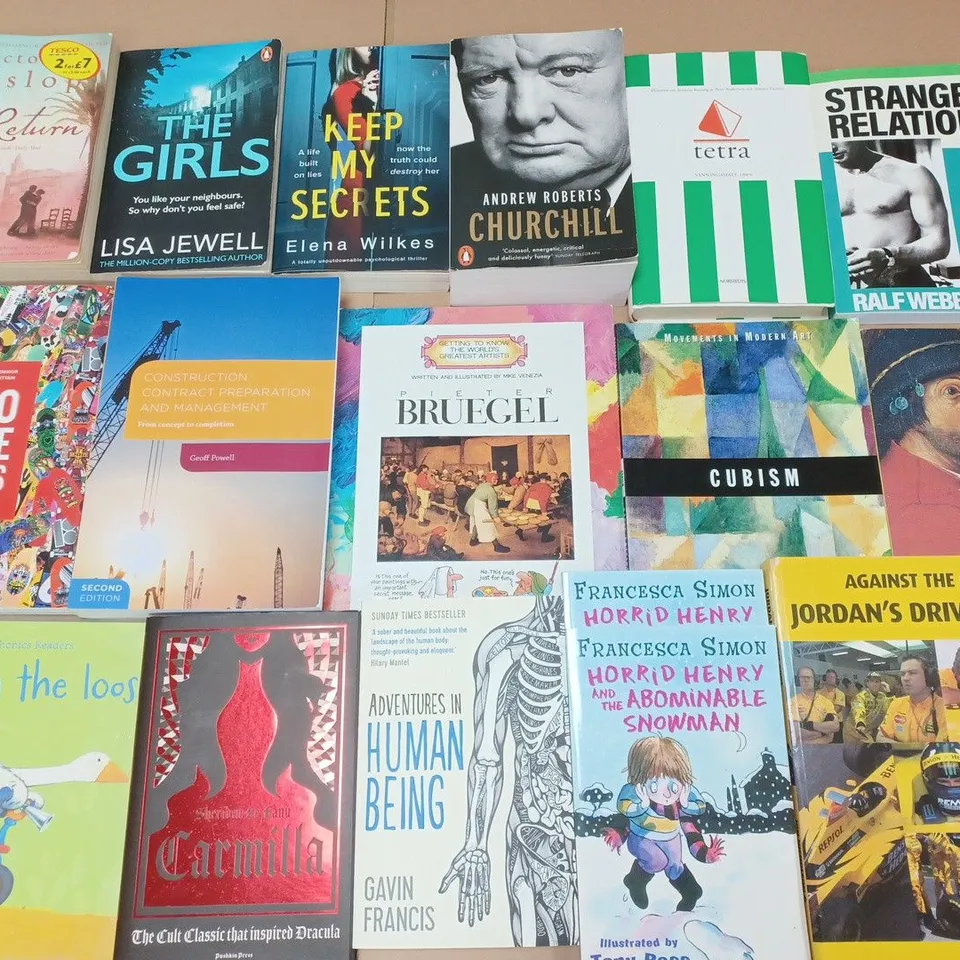 LARGE QUANTITY OF ASSORTED BOOKS TO INCLUDE CRYSTALS TO MANIFEST, ANT MIDDLETON MENTAL FITNESS AND CLASSIC CAKE AND BISCUITS