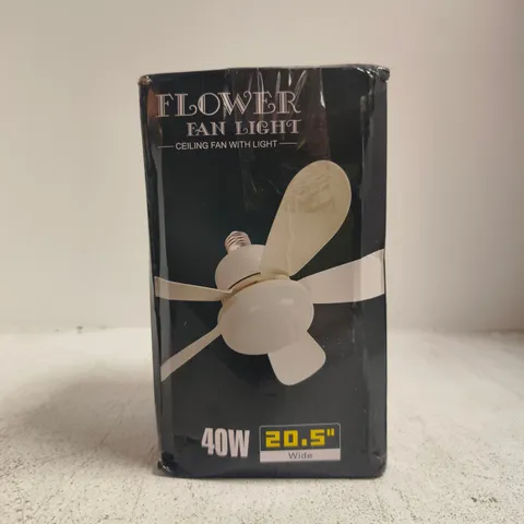 BOXED FLOWER FAN LIGHT - CEILING FAN WITH LIGHT (20.5" WIDE)