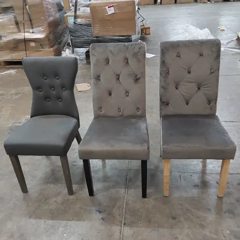 3 X ASSORTED UPHOLSTERED DINING CHAIRS