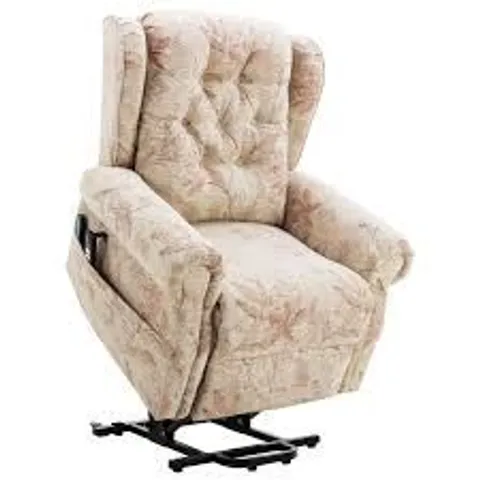 BOXED UPHOLSTERED HEATED MASSAGE CHAIR - BEIGE (1 BOX)