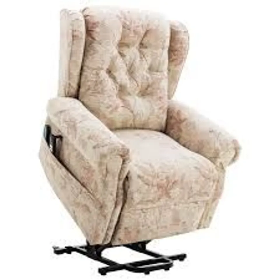 BOXED UPHOLSTERED HEATED MASSAGE CHAIR - BEIGE (1 BOX)
