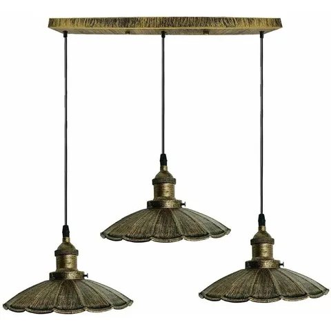 BOXED ARTURO 3-LIGHT BRUSHED KITCHEN ISLAND PENDANT