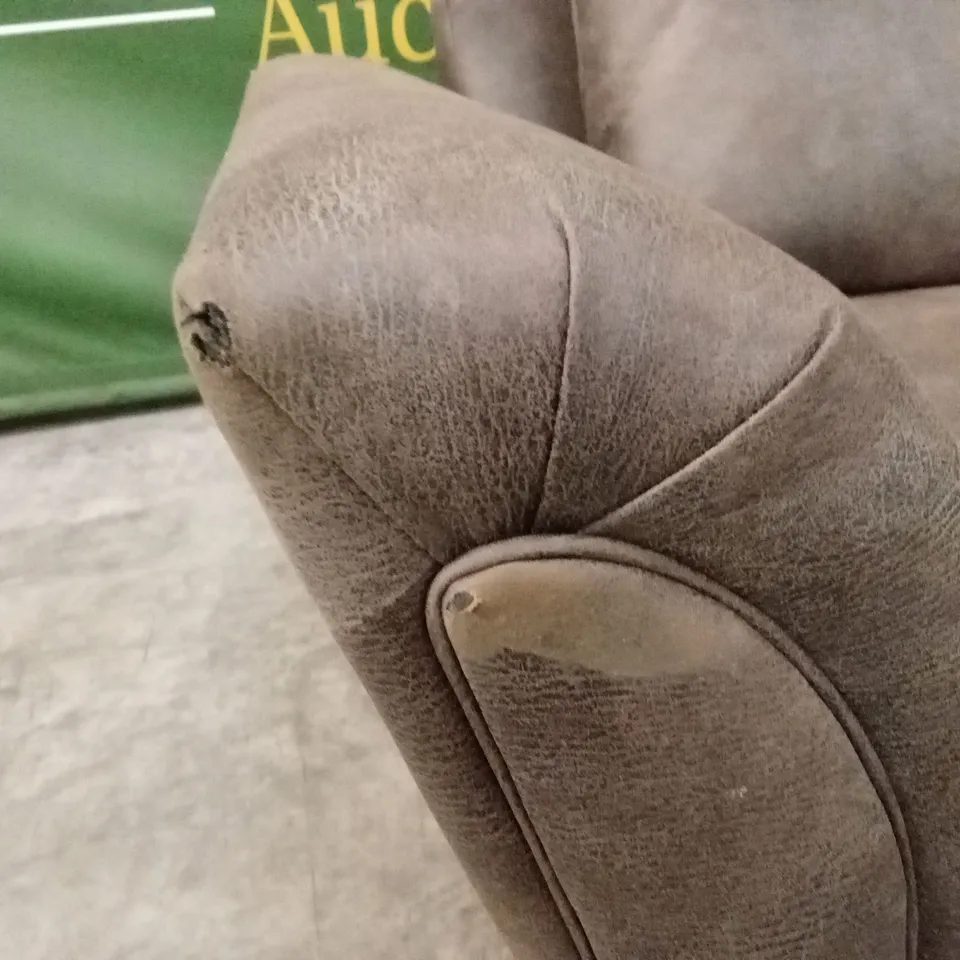 DURY LEATHER LOOK 3 SEATER SOFA - CHOCOLATE RRP £599