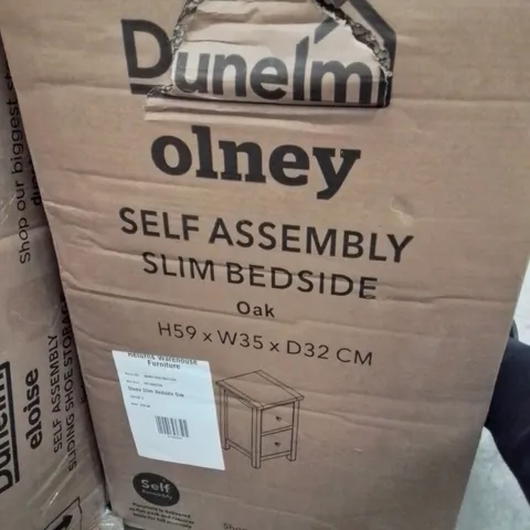 Boxed Olney Slim 2 Drawer Bedside Table