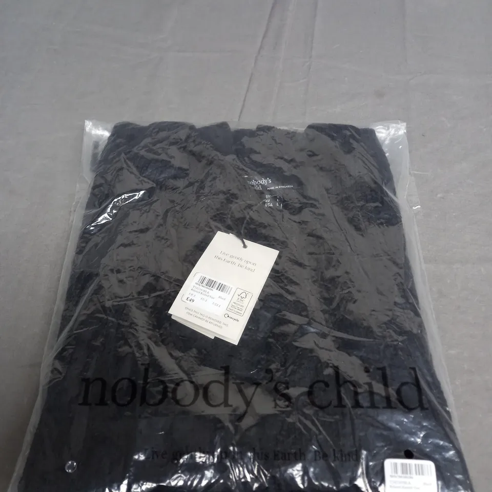 SELAED NOBODYS CHILD RELAXED KNITTED VEST IN BLACK - LARGE