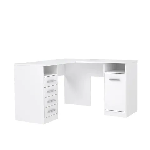 BOXED CANONERO CORNER COMPUTER DESK - WHITE (2 BOXES)